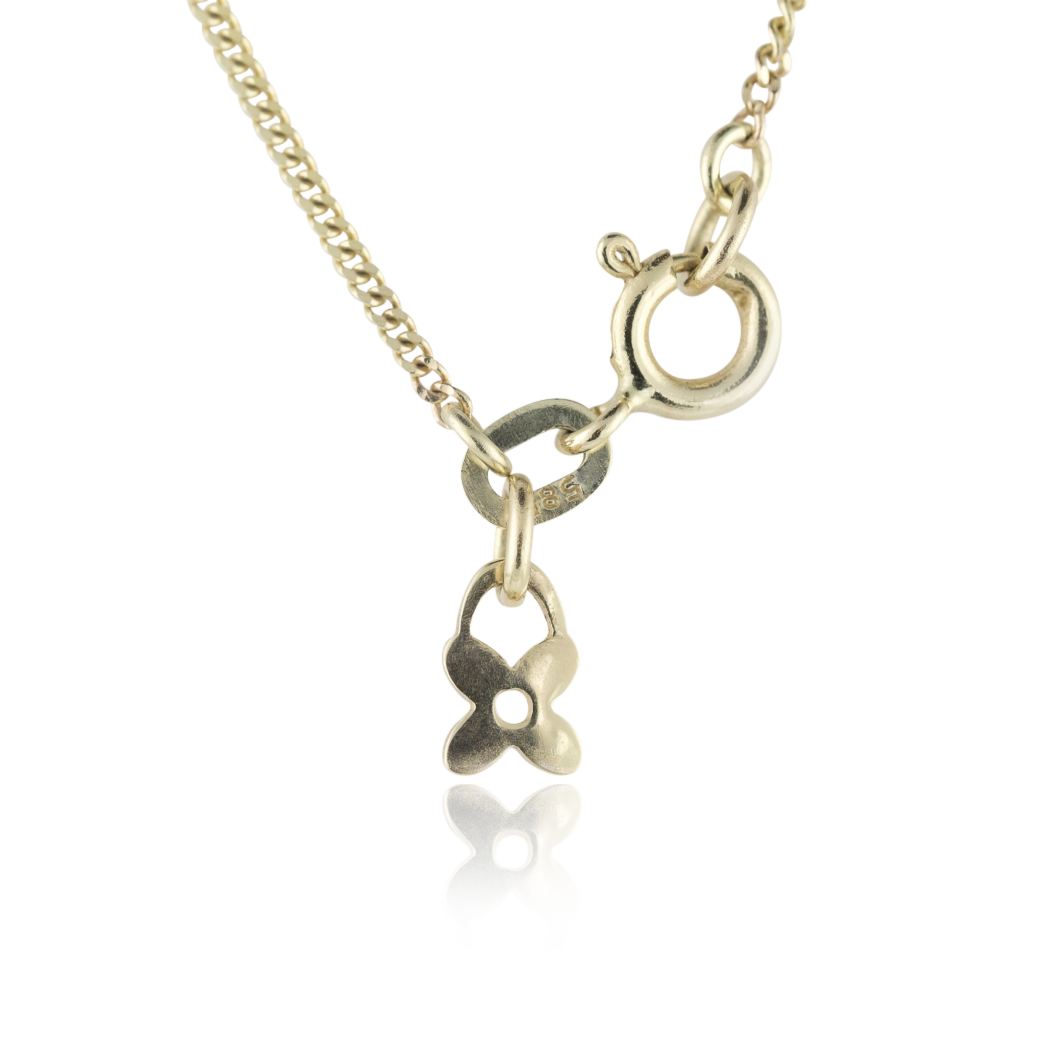Necklace with imprinted bar and circle pendant